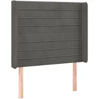 vidaXL Tête de lit avec oreilles gris foncé 83x16x118/128 cm velours