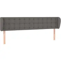 vidaXL Tête de lit avec oreilles Gris 203x23x78/88 cm Similicuir