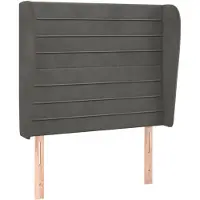 vidaXL Tête de lit avec oreilles gris foncé 83x23x118/128 cm velours