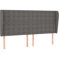 vidaXL Tête de lit avec oreilles Gris 203x23x118/128 cm Similicuir