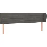 vidaXL Tête de lit avec oreilles gris foncé 163x23x78/88 cm velours