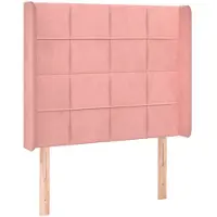 vidaXL Tête de lit avec oreilles rose 83x16x118/128 cm velours