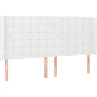 vidaXL Tête de lit avec oreilles blanc 183x16x118/128 cm similicuir