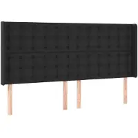 vidaXL Tête de lit avec oreilles Noir 183x16x118/128 cm Similicuir
