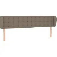 vidaXL Tête de lit avec oreilles taupe 203x23x78/88 cm Tissu
