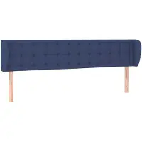 vidaXL Tête de lit avec oreilles bleu 163x23x78/88 cm Tissu