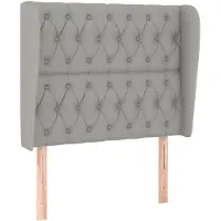 vidaXL Tête de lit avec oreilles gris clair 93x23x118/128 cm Tissu