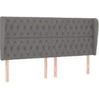 vidaXL Tête de lit avec oreilles gris foncé 203x23x118/128 cm Tissu