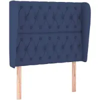 vidaXL Tête de lit avec oreilles bleu 103x23x118/128 cm Tissu