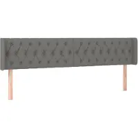 vidaXL Tête de lit avec oreilles gris foncé 203x16x78/88 cm Tissu