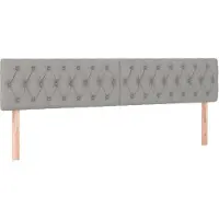 vidaXL Têtes de lit 2 pcs. Gris clair 90x7x78/88 cm Tissu