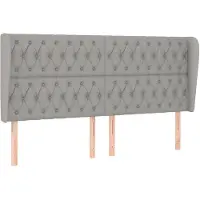 vidaXL Tête de lit avec oreilles gris clair 183x23x118/128 cm Tissu