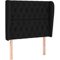 vidaXL Tête de lit avec oreilles noir 103x23x118/128 cm Tissu