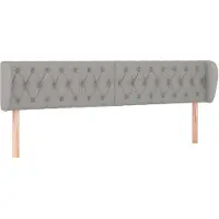 vidaXL Tête de lit avec oreilles Gris clair 183x23x78/88 cm Tissu