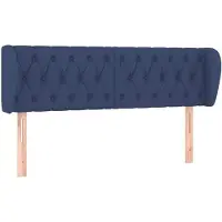 vidaXL Tête de lit avec oreilles bleu 147x23x78/88 cm Tissu