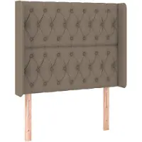 vidaXL Tête de lit avec oreilles taupe 103x16x118/128 cm Tissu