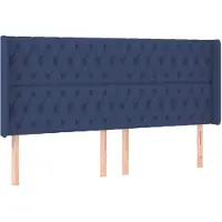vidaXL Tête de lit avec oreilles bleu 203x16x118/128 cm Tissu