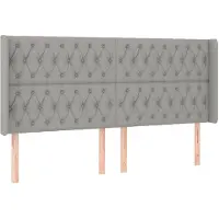 vidaXL Tête de lit avec oreilles gris clair 183x16x118/128 cm Tissu