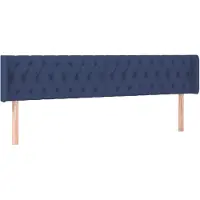 vidaXL Tête de lit avec oreilles bleu 203x16x78/88 cm Tissu