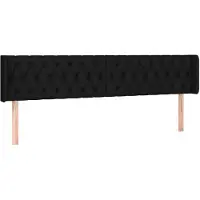 vidaXL Tête de lit avec oreilles Noir 183x16x78/88 cm Tissu