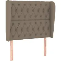 vidaXL Tête de lit avec oreilles taupe 93x23x118/128 cm Tissu