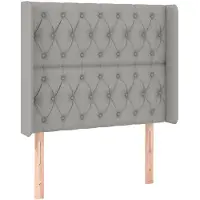 vidaXL Tête de lit avec oreilles gris clair 93x16x118/128 cm Tissu