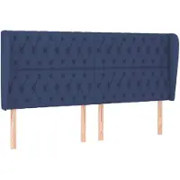 vidaXL Tête de lit avec oreilles bleu 203x23x118/128 cm Tissu