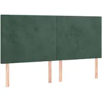 vidaXL Têtes de lit 4 pcs. Vert foncé 100x5x78/88 cm velours