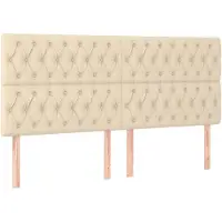 vidaXL Têtes de lit 4 pcs. Crème 100x7x78/88 cm Tissu