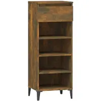 vidaXL Étagère à chaussures Chêne fumé 40x36x105 cm Bois d'ingénierie