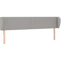 vidaXL Tête de lit avec oreilles gris clair 183x23x78/88 cm Tissu