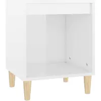 vidaXL Table de chevet Blanc brillant 40x35x50 cm Bois d’ingénierie