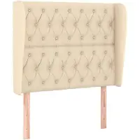 vidaXL Tête de lit avec oreilles Crème 93x23x118/128 cm Tissu