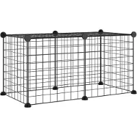 vidaXL -Haustiere Käfig mit 8 Panels 35x35 cm Stahlschwarz