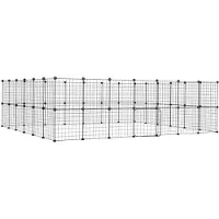 vidaXL 52 pcs. cage pour animaux domestiques avec porte noir 35x35 cm acier