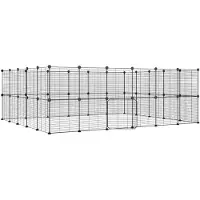 vidaXL 44 pcs. cage pour animaux de compagnie avec porte noir 35x35 cm acier