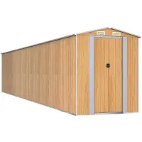 vidaXL Abri de jardin 192x938x223 cm acier galvanisé brun clair