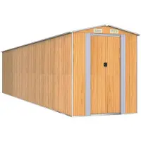 vidaXL Abri de jardin 192x855x223 cm acier galvanisé brun clair