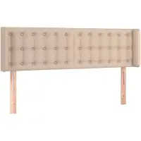 vidaXL Tête de lit avec oreilles Cappuccino-Brun 147x16x78/88 cm Similicuir