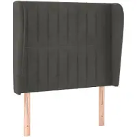 vidaXL Tête de lit avec oreilles gris foncé 103x23x118/128 cm velours