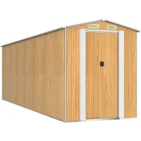 vidaXL Abri de jardin 192x606x223 cm acier galvanisé brun clair