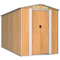 vidaXL Abri de jardin 192x357x223 cm acier galvanisé brun clair