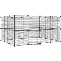 vidaXL Coffre pour animaux domestiques 28 pièces avec porte noir 35x35 cm acier
