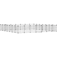 vidaXL Cage pour animaux domestiques 28 pièces avec porte Noir 35x35 cm Acier