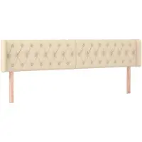 vidaXL Tête de lit avec oreilles Crème 183x16x78/88 cm Tissu