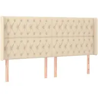 vidaXL Tête de lit avec oreilles Crème 203x16x118/128 cm Tissu
