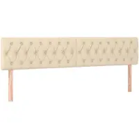 vidaXL Têtes de lit 2 pcs. Crème 90x7x78/88 cm Tissu