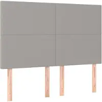 vidaXL Tête de lit Gris clair 144 x 5 x 118/128 cm Tissu