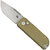 FOX Black NU-BOWIE, Stonewashed D2 Blade, OD Green Micarta couteau de poche