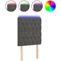 vidaXL Tête de lit LED gris foncé 80x7x118/128 cm velours
